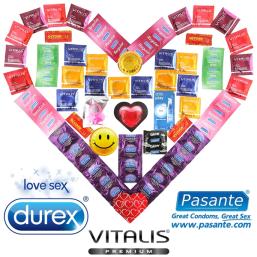 Luxusní Maxi Balíček - 55 kondomů Durex, Pasante a Vitalis + lubrikační gel + vibrační kroužek